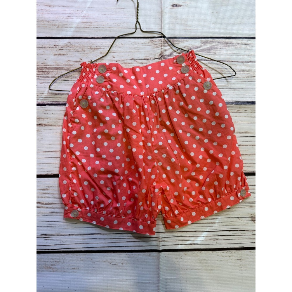 Matilda Jane Bloomers Coral Orange Polka Dot Cotton Shorts Girls NWT 817241